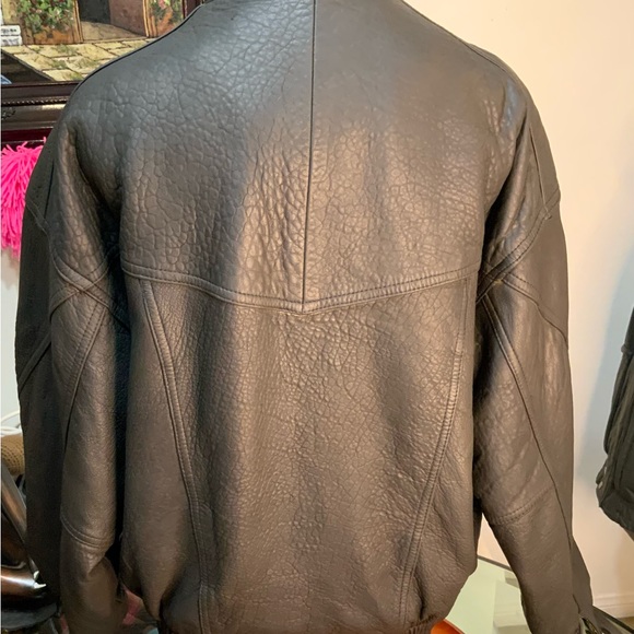 Chocolate Brown Leather Boomer Jacket - Picture 2 of 13